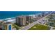 View from above of condos, ocean, beach and nearby streets at 1925 S Atlantic Ave # 201, Daytona Beach, FL 32118