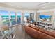 Comfortable living room with ocean view and stylish decor at 1925 S Atlantic Ave # 201, Daytona Beach, FL 32118
