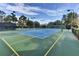 Well-maintained tennis courts for active community lifestyle with lush surrounding greenery and lighting for evening play at 214 Woodhouse Ln, Deland, FL 32724