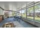 Enclosed patio with plenty of natural light and room for outdoor dining and entertaining at 2216 Umbrella Tree Dr, Edgewater, FL 32141