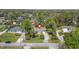 Overhead shot showcasing the house, neighborhood and landscape of the property at 2249 Swoope Dr, New Smyrna Beach, FL 32168