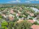 An aerial view shows homes in a mature subdivision featuring lush, green landscaping and trees at 509 Osprey Ln, Winter Springs, FL 32708