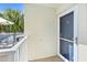 Outdoor patio with seating just outside the front door of the unit at 521 Marina Point Dr # 521, Daytona Beach, FL 32114