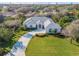 Expansive aerial view of a single-story home with lush green lawn and mature trees at 65 Calumet Ave, Ponce Inlet, FL 32127