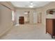 Large bedroom with patterned carpet and traditional furniture; great storage from the reach-in closet at 1491 W Silver Hammock, Deland, FL 32720