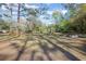 Expansive backyard with mature trees, a firepit, and lush greenery, offering ample space and privacy at 1712 Alanson Dr, Deland, FL 32724