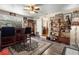 Open bar space with view into dining area, hardwood floors, and wood shelving at 1930 S Clara Ave, Deland, FL 32720