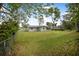 Large fenced yard surrounded by trees, offering privacy at 1986 Big Oak Dr, South Daytona, FL 32119