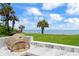 Custom outdoor pizza oven with a tile exterior on the lawn overlooking the ocean at 201 Ocean Shore Blvd, Ormond Beach, FL 32176