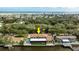 Aerial shot of home with private pool, dock, and waterfront access, located near the beach and inlet at 2852 John Anderson Dr, Ormond Beach, FL 32176