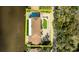 Straight down aerial view of house showing in-ground pool and manicured yard with river front access at 2852 John Anderson Dr, Ormond Beach, FL 32176