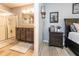 Attached Primary bath with large shower and granite counter tops with wood cabinets at 339 Spruce Pine Dr, Debary, FL 32713