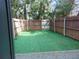Fully fenced backyard with artificial turf for easy maintenance at 3960 Willow Trail Run # 45, Port Orange, FL 32127