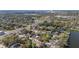 Suburban aerial view displaying the house's location near community amenities, green spaces, and nearby roadways at 414 Ellsworth St, Daytona Beach, FL 32114