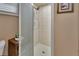 Bathroom with a sleek glass-enclosed shower and updated fixtures at 435 N Oak Ave, Orange City, FL 32763