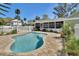 Beautiful backyard featuring a private pool surrounded by lush landscaping and a brick patio at 435 N Oak Ave, Orange City, FL 32763