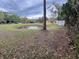 Scenic view of the property's pond, surrounded by lush greenery and mature trees at 4605 Hard Rock Cv, Sanford, FL 32773