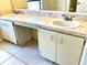 Bathroom featuring a double sink vanity with modern fixtures at 662 Comstock Dr, Deltona, FL 32738