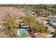 Overhead view of the property, showcasing the pool and proximity to neighborhood amenities at 1002 Charles St, Port Orange, FL 32129