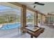 Inviting outdoor living space with a covered patio overlooking a sparkling screened in pool at 1058 W Seagate Dr, Deltona, FL 32725