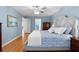 Stylish main bedroom is complete with wood floors and neutral furniture at 1062 Golf View Estates Dr, Orange City, FL 32763