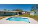 Enjoy this backyard pool with well-maintained lawn, screened in porch, and exterior building at 1609 Raleigh Ave, Daytona Beach, FL 32117