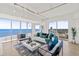 Bright living room with ocean views, contemporary furniture, and modern lighting at 1900 N Atlantic Ave # 504, Daytona Beach, FL 32118