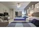Spacious bedroom features two queen beds, a ceiling fan, and comfortable decor at 241 Riverside Dr # 207, Daytona Beach, FL 32117