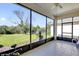 Screened patio with views of the backyard at 307 Heron Point Way, Deland, FL 32724