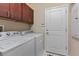 Laundry room with washer, dryer, and overhead cabinets for extra storage at 376 Chelsea Place Ave, Ormond Beach, FL 32174