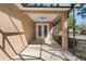 Back porch with ceiling fan and view of yard at 406 Ravenshill Way, Deland, FL 32724
