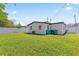 Spacious backyard with lush green grass enclosed by a modern white fence, providing ample space for recreation at 4333 Arch St, Orlando, FL 32808