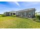 A spacious backyard with a screened patio that offers relaxation and outdoor dining opportunities at 464 Tropics Ave, Daytona Beach, FL 32124