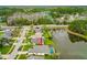 Aerial view of a home with a serene water view at 6408 Whit Ct, Port Orange, FL 32128