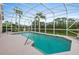 Relaxing screened-in pool with views of the scenic pond at 6408 Whit Ct, Port Orange, FL 32128