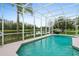 Inviting pool with a screened enclosure and views of the beautiful lake in the backyard at 6408 Whit Ct, Port Orange, FL 32128