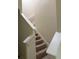 Carpeted stairway with white railing leading to the upper level of the home at 1812 Leather Fern Dr, Ocoee, FL 34761