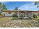 Exterior view of the home with a screened lanai and well-maintained backyard offering a peaceful outdoor space at 1320 Bakersfield Ave, Deltona, FL 32725