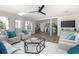 Bright living space with skylight, comfortable seating, wood flooring, and open layout at 140 E Faith Ter, Maitland, FL 32751