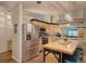 A modern kitchen features stainless steel appliances and a kitchen island with seating at 1533 Legend Ct, Deltona, FL 32738