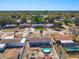 Aerial view of a home with a backyard, pool, and suburban neighborhood at 1767 Valencia Ave, Ormond Beach, FL 32174