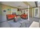 Covered patio with comfortable seating, ceiling fan, recessed lighting, and outdoor television at 1963 Stacey Cir, Deltona, FL 32738