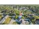Wide aerial view highlighting the home within a vibrant, tree-filled neighborhood at 3228 Unity Tree Dr, Edgewater, FL 32141