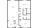 Detailed floor plan showcasing the layout of the kitchen, living room, and bedrooms at 3620 Cardinal Blvd # 80, Daytona Beach, FL 32118
