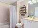 Well maintained bathroom with updated fixtures and plenty of storage at 3620 Tresto St, New Smyrna Beach, FL 32168