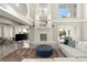 The living room has a fireplace, a spacious layout and contemporary finishes at 4911 S Atlantic Ave, Ponce Inlet, FL 32127