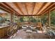 Spacious screened-in patio with chairs, table, and bicycles at 514 Land O Lakes Ct, Deland, FL 32724