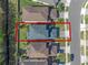 Aerial view of home showcasing the backyard, landscaping, and the layout of the property at 544 Red Rose Ln, Sanford, FL 32771