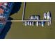 A top-down aerial showcases an easy-access boat dock, perfect for boating enthusiasts at 732 Marina Point Dr # 7320, Daytona Beach, FL 32114