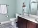 Bathroom with double vanity, decor and shower at 112 Grande Lake Dr, Daytona Beach, FL 32124